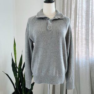 Banana Republic Men's Light Gray Merino Wool Pullover Sweater Medium